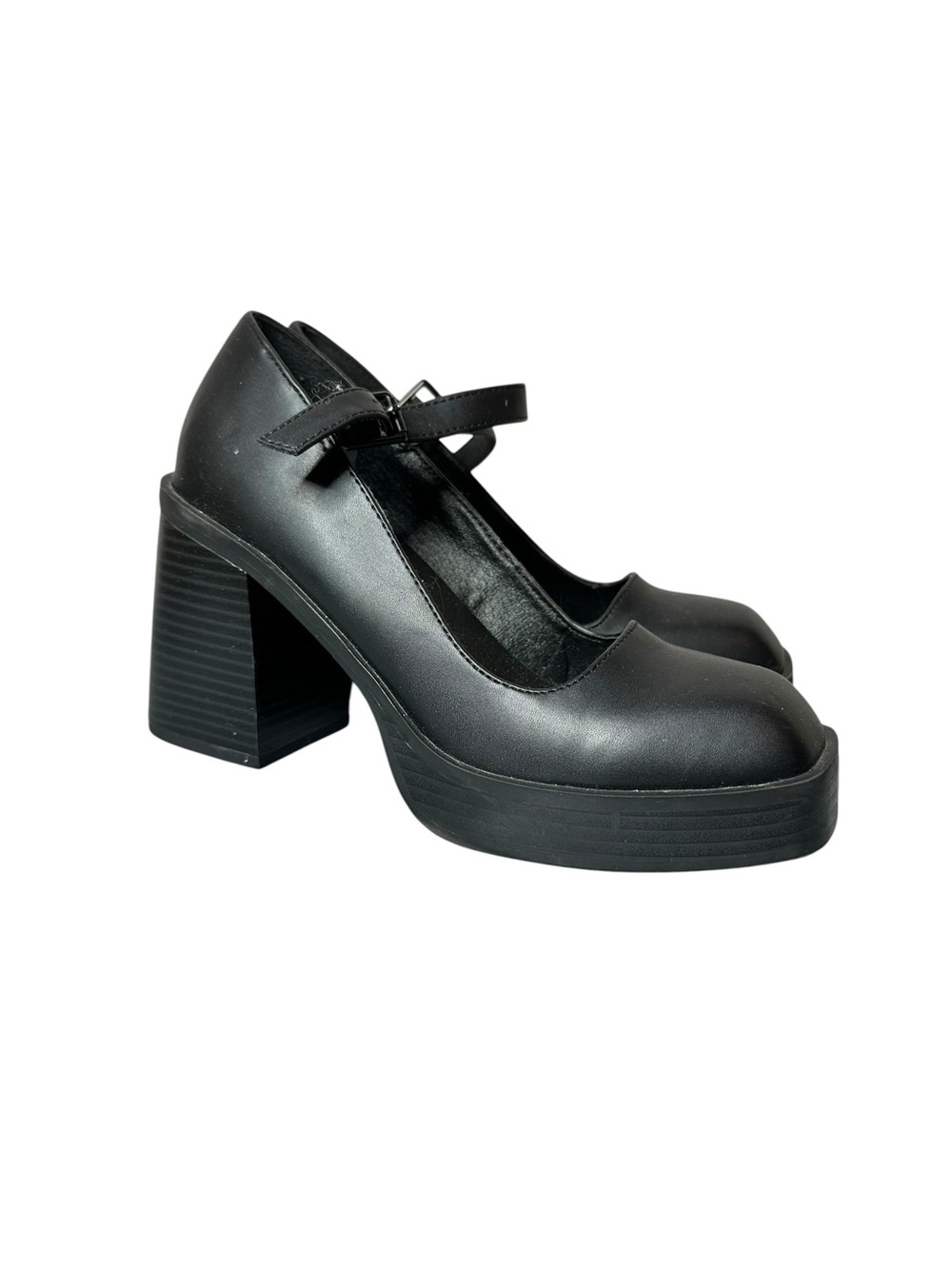 MIA Black Platform Mary Jane Block Heel Pumps Size 6